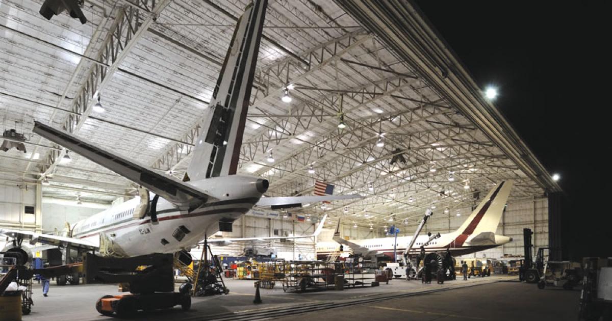 To meet increased demand, Associated has one hangar dedicated to MRO and refurbishment, and another dedicated to BBJ completion work.