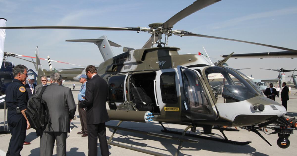 The Bell 407AH can be customized with multiple weapons packages, including a minigun and rocket pods. (Photo: David McIntosh)