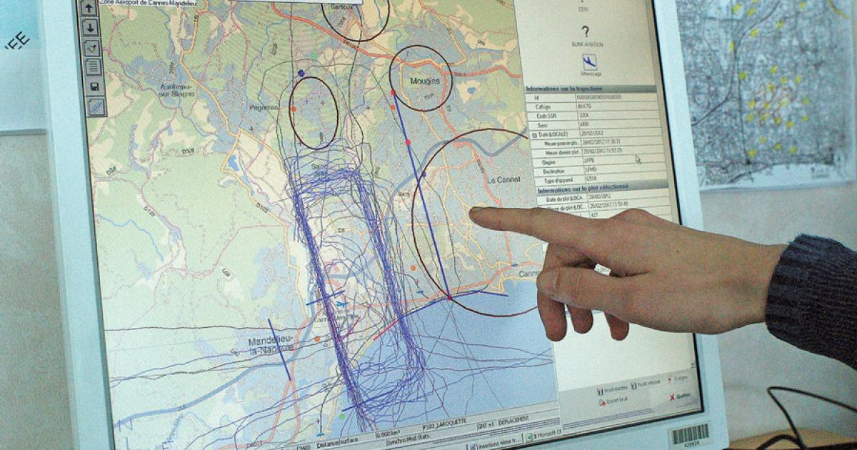 The A-Tech computer program overlays the aircraft track during approach or departure, with a record of noise produced at any point during the pattern.