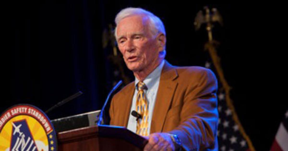 Former astronaut Gene Cernan said Bombardier’s Safety Standdown has made him more honest in confronting his own shortcomings as a pilot.