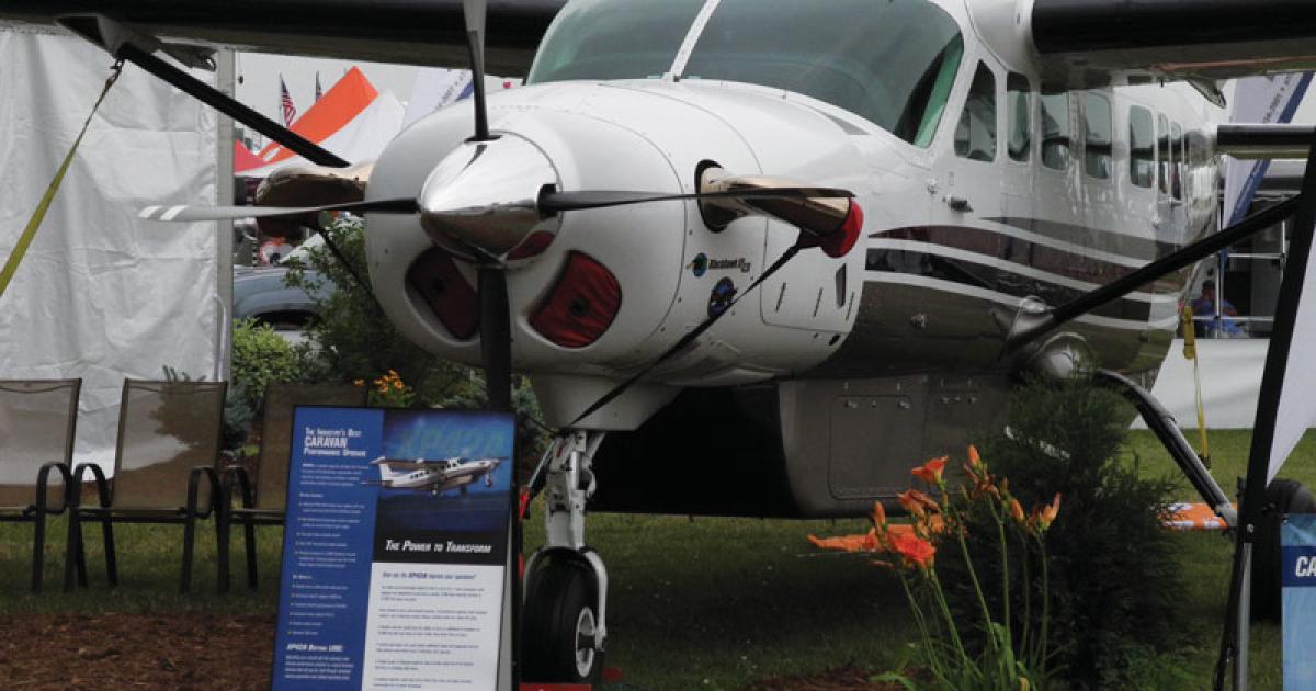 Blackhawk Modifications now offers an engine upgrade for the Cessna Caravan. The $605,000 conversion replaces the aircraft’s 675-shp P&WC PT6A-114A with an 850-shp PT6A-42A.