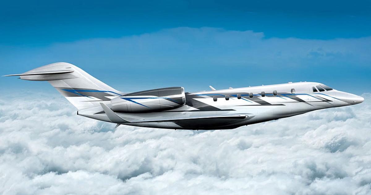 Cessna boosted the speed of the Citation Ten to Mach 0.935, besting the stated speed of the soon-to-be-certified Gulfstream G650. The Citation Ten is expected to be certified later next year. (Photo: Cessna)