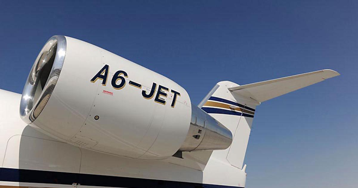 Two aircraft, recently added to ExecuJet’s regional charter fleet– a Bombardier Challenger 850 (shown here) and a Challenger 605–are here on the Dubai Air Show static display.