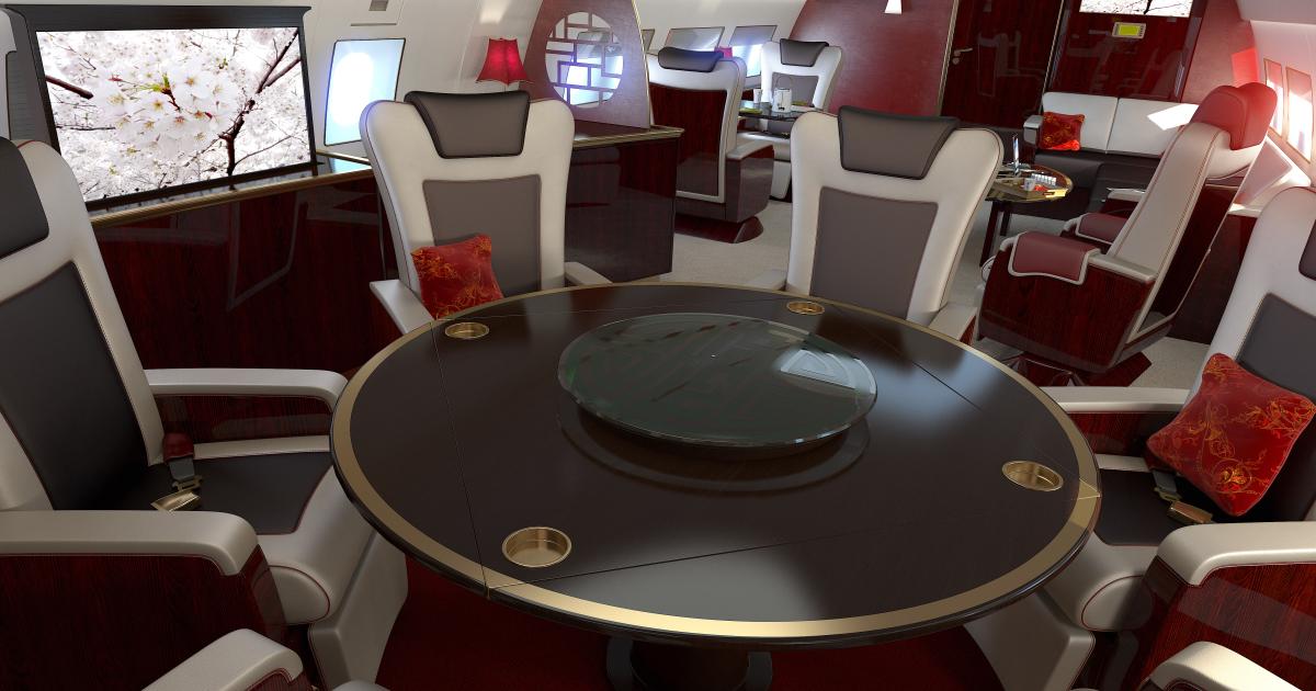 Airbus developed this Phoenix cabin interior concept with Chinese ACJ customers in mind.