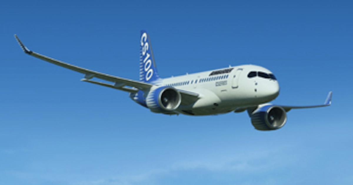 AAn as-yet-unidentified customer placed an undefined “conditional order” for five 100- to 125-passenger CSeries 100s and five 120- to 145-seat CSeries 300s, nominally valued at about $1 billion.