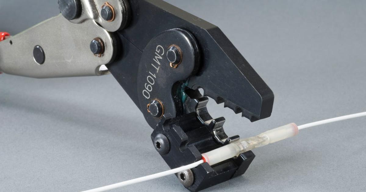 Daniels Manufacturing’s ratchet-controlled hand crimp tool provides wire termination and environmental sealing in a single step.