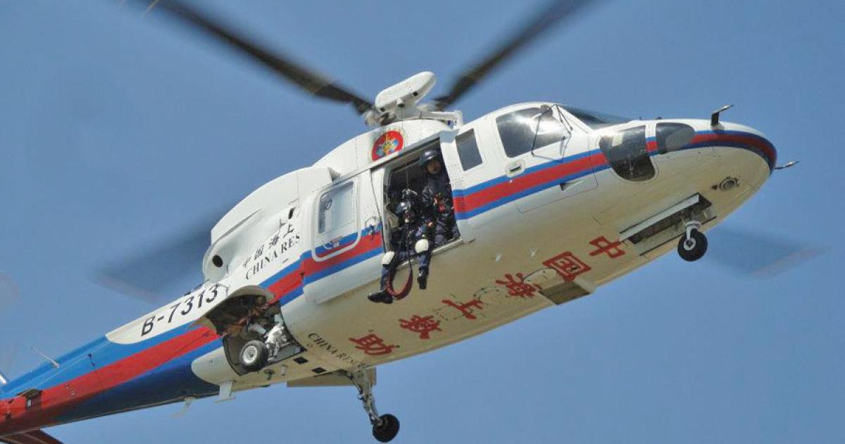 SRT Helicopters recently conducted advanced search-and-rescue training for helicopter pilots in China for the country’s Ministry of Transportation, above. SRT’s sister company, Specialized Response and Training, offers training in disaster preparedness and response and water rescue operations. 