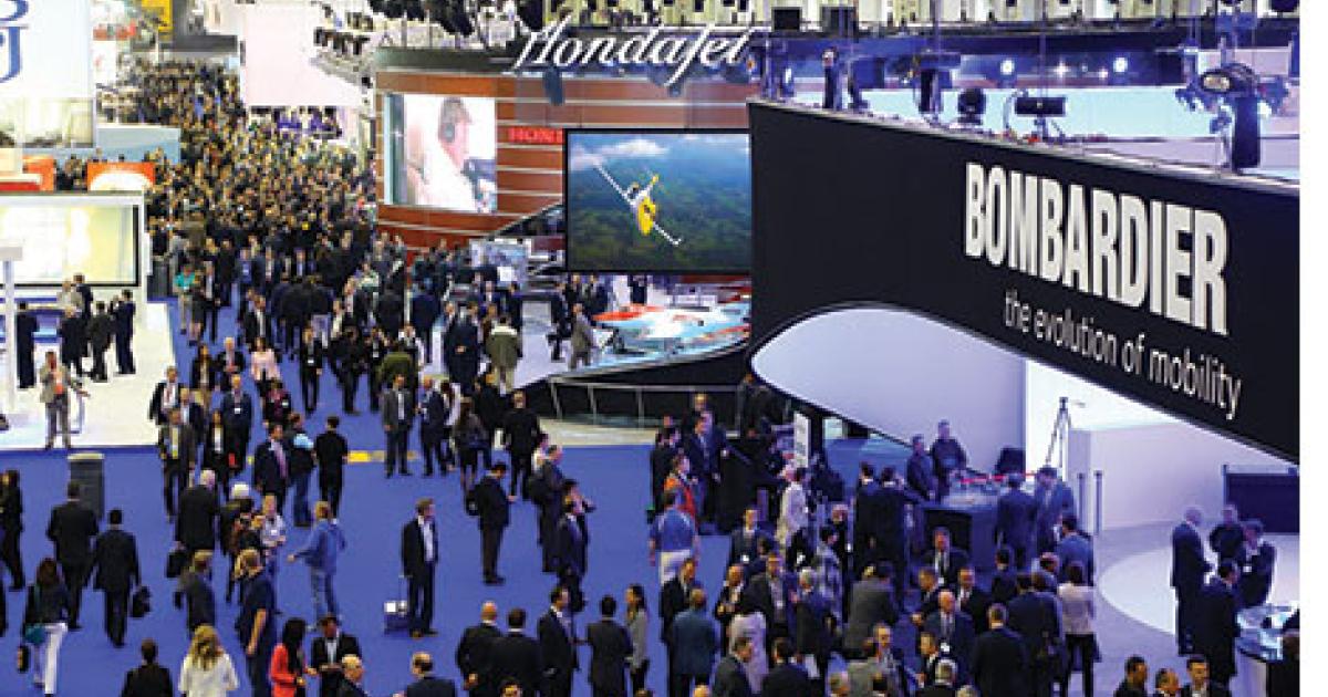 EBACE 2013, held this week in Geneva, was declared a success by organizers NBAA and EBAA. Nearly 13,000 attendees were at the three-day show, which counted 461 exhibitors and 52 aircraft on static display. (Photo: David McIntosh)