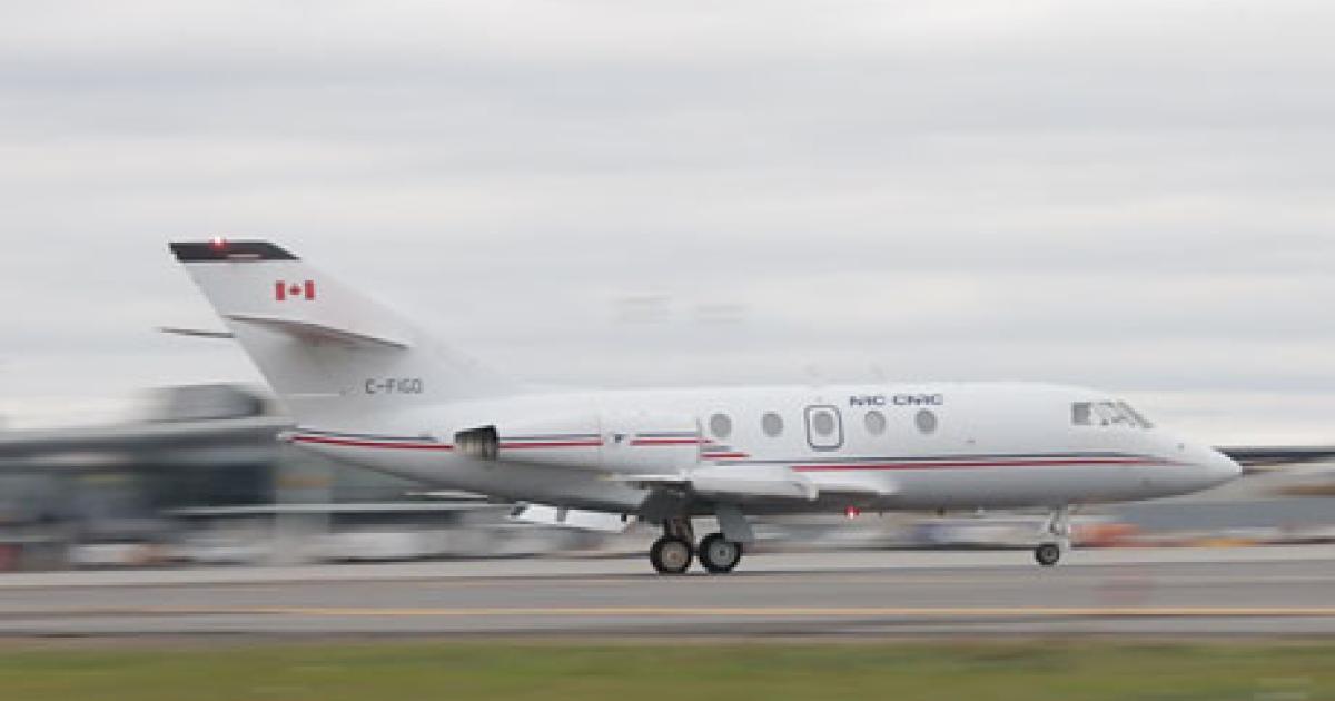 The National Research Council of Canada recently flew a Falcon 20 powered exclusively by unblended biofuel.