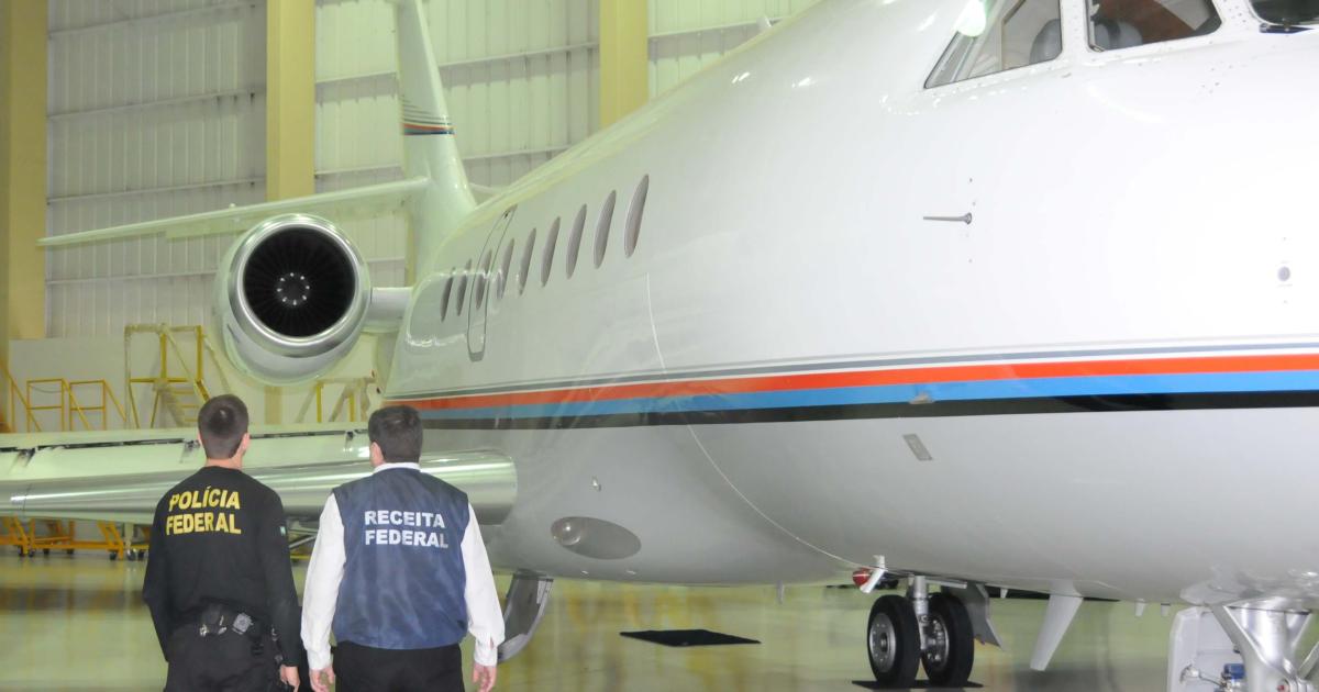 Brazilian tax, police and aviation authorities joined forces to seize nine business jets last week, and are eyeing 13 more aircraft, over alleged tax evasion. According to officials, Brazilians allegedly own and use the jets but registered them overseas to avoid the Latin American country’s aircraft import taxes of nearly 35 percent. (Source: Brazil Receita Federal)