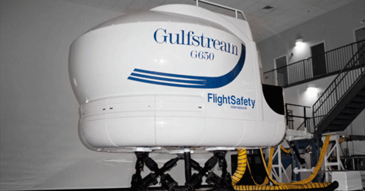 FlightSafety International began customer training in its Gulfstream G650 simulators yesterday at its Savannah Gulfstream Learning Center. The G650 received FAA type certification last Friday.