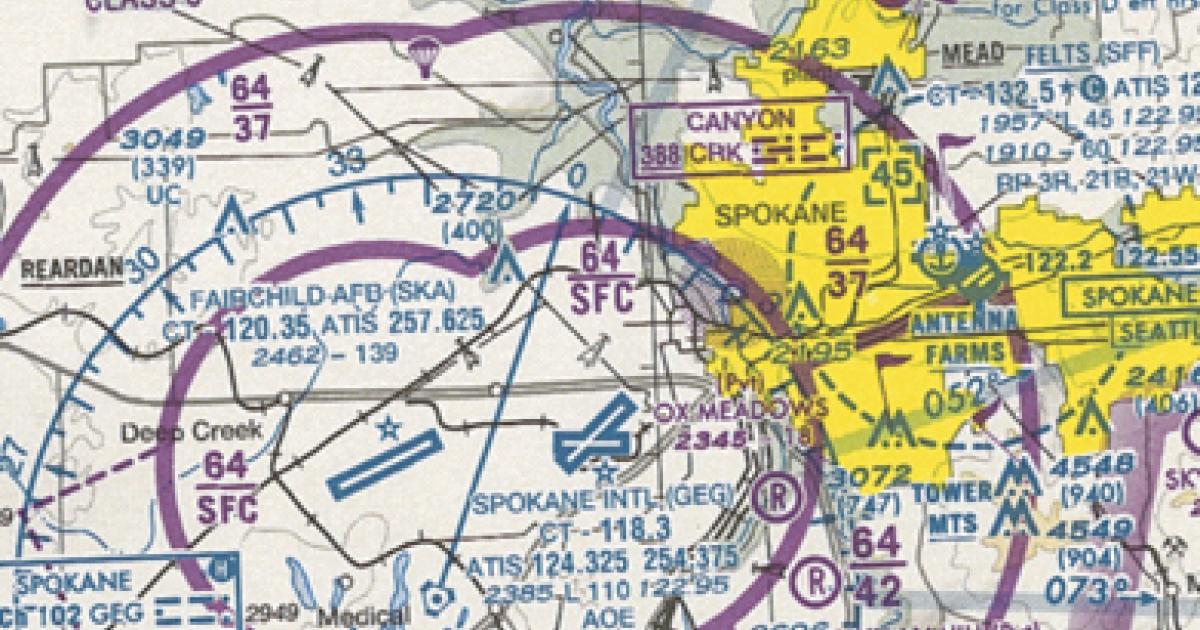 Felts Airport sits just east of the busy Spokane/Fairchild AFB Class C