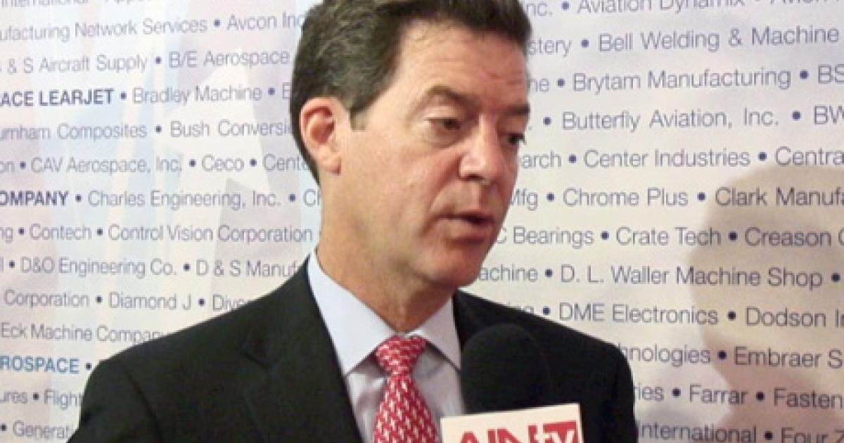 In an interview with AINtv at the 2012 Farnborough Airshow, Kansas Governor Sam Brownback (R) stressed that the Chinese offer for Hawker Beechcraft is anything but a done deal. 