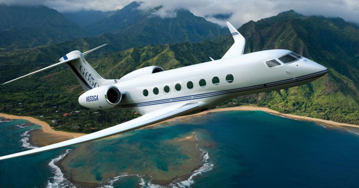 Gulfstream is on track for certification of its flagship G650 later this year.