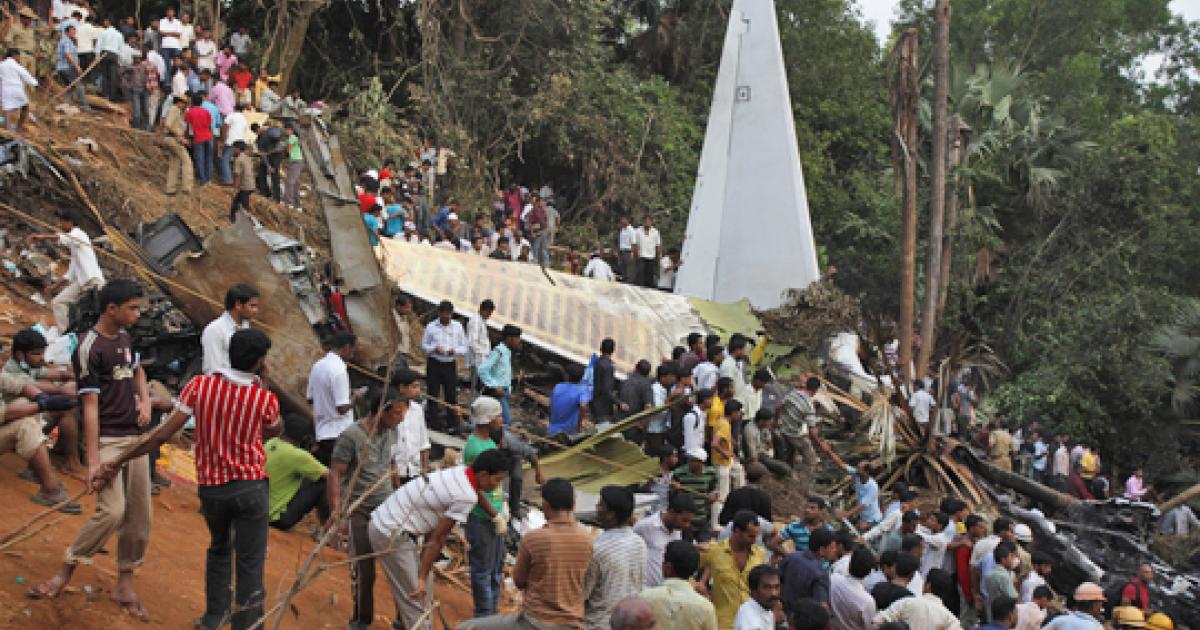 The May 22 crash of an Air India Express Boeing 737-800 in Mangalore, India accounted for 158 deaths&#8211;the highest toll of 2010. (Photo: AP/Aijaz Rahi)