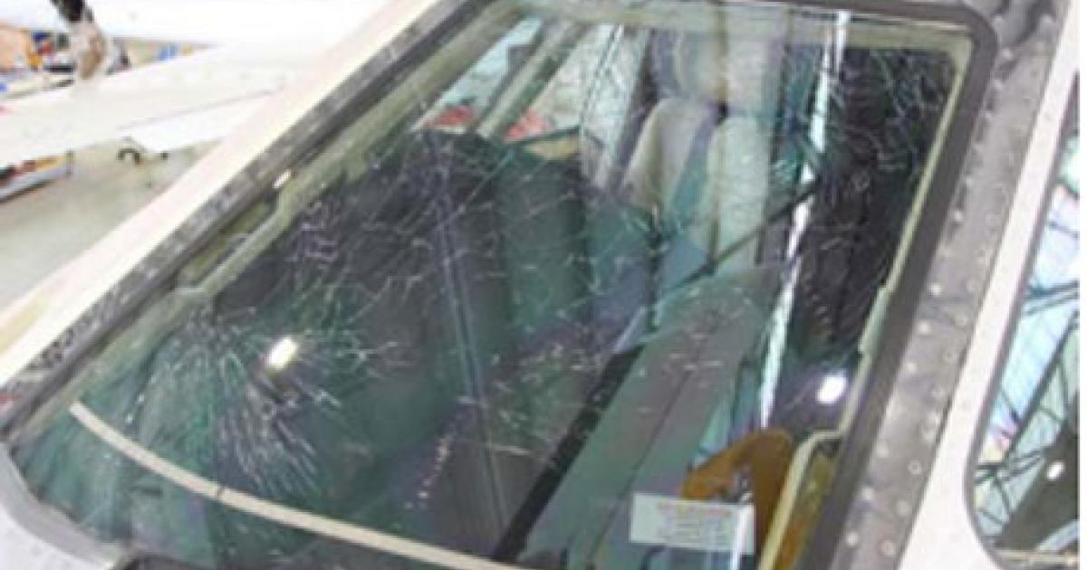 The Citation’s windshield remained intact through an emergency landing in Fiji.