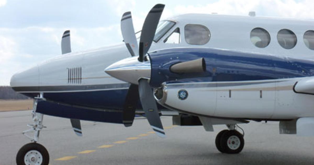 Raisbeck/Hartzell swept-blade propellers entered service this month on a King Air B200.