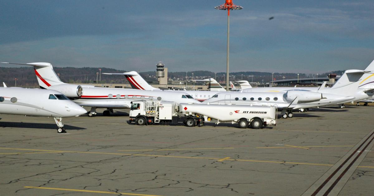 Jet Aviation Zurich handled more than 360 business jets arriving for the five-day World Economic Forum, which was held in nearby Davos, Switzerland.