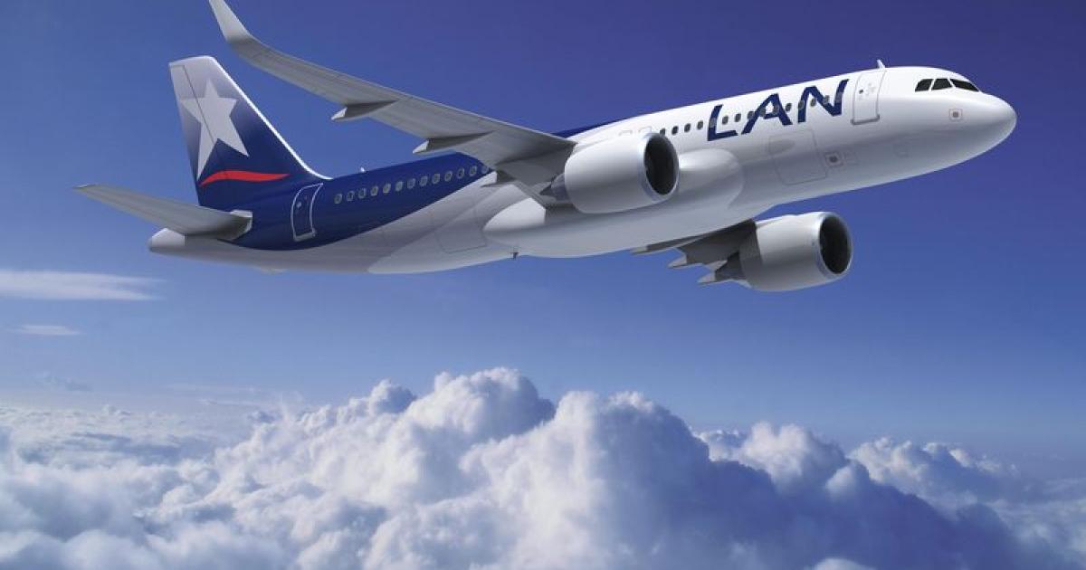 Chile's LAN Airlines became the first Latin American carrier to place a firm order for the Airbus A320neo, during the 2011 Paris Air Show. Its future sister airline, TAM, will serve as the A320neo launch customer in the region. (Photo: Airbus)