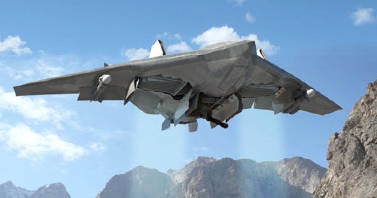 Lockheed Martin’s stealthy VTOL Advanced Reconnaissance Insertion Organic Unmanned System (Various) concept would contain lift fans in its wings. (Photo: Lockheed Martin)