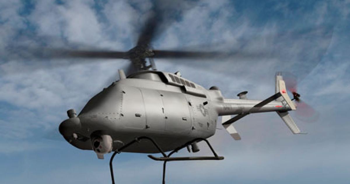 The U.S. Navy has ordered 14 unmanned MQ-8C Fire Scouts based on the Bell 407. (Photo: Northrop Grumman) 