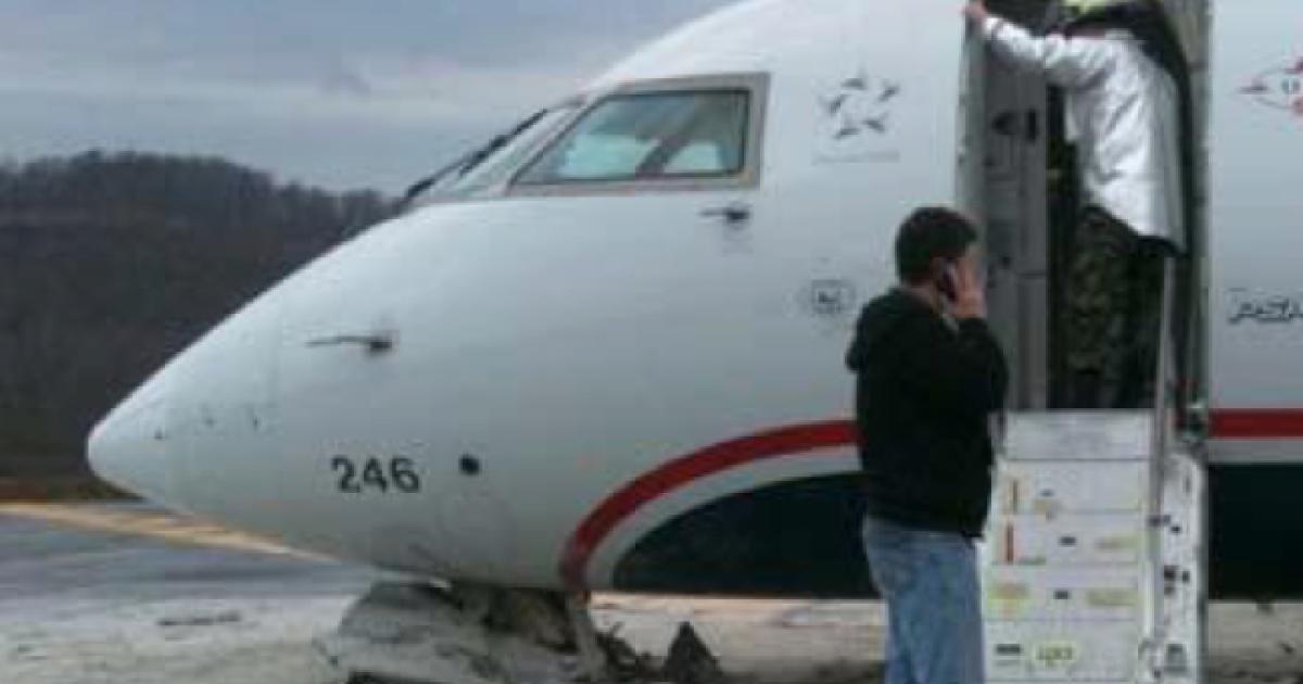 Emas prevented this Bombardier CRJ from plunging down a ravine just yards from the end of the runway.