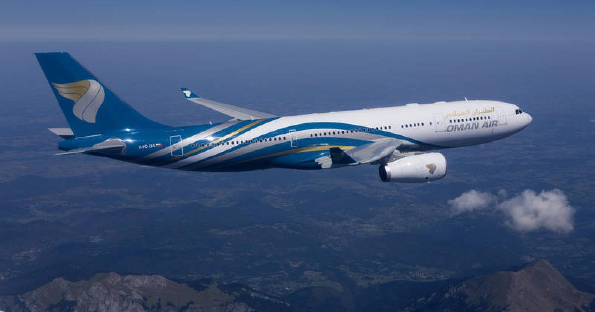 Oman Air already flies seven Airbus A330s (above), now seen as possible alternatives to Boeing 787s. (Photo: Airbus)
