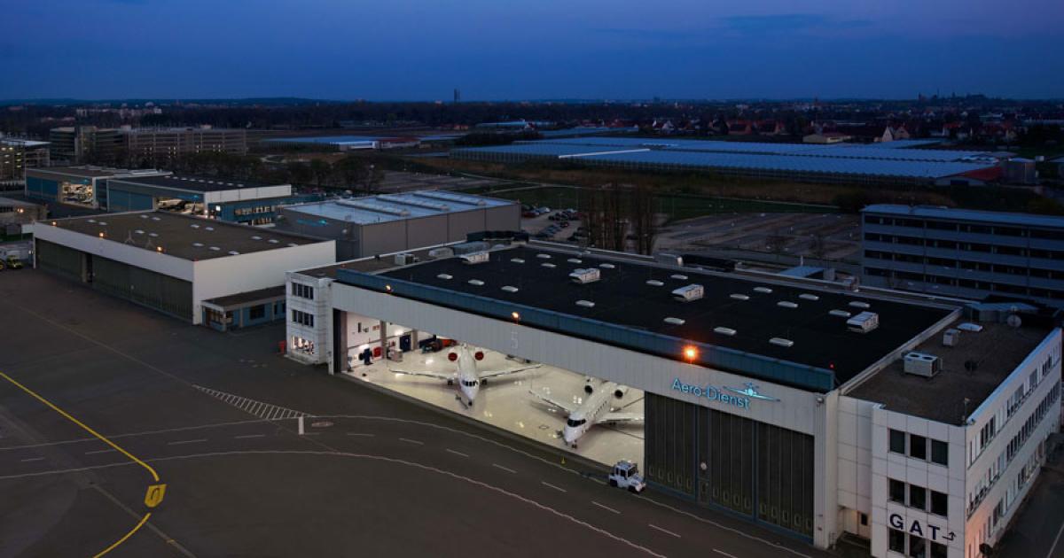 Aero-Dienst’s renovation of Hangar 5 at Germany's Nuremburg Airport has increased space for Bombardier Challenger business jets and provided capacity to accommodate cabin refurbishment specialist Metrica Aviation Interior.