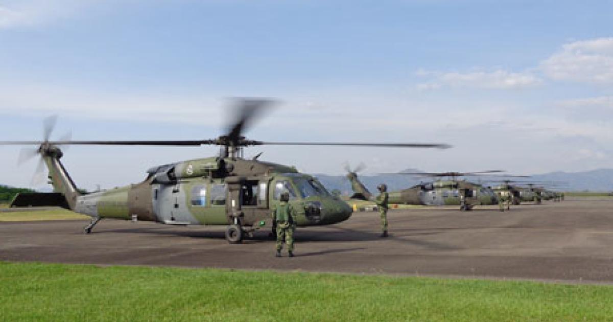 The Colombian army accepted five new Sikorsky S-70i Black Hawks at Tolemaida air base following 10 days of flying from Connecticut. (Photo: Sikorsky Aircraft) 