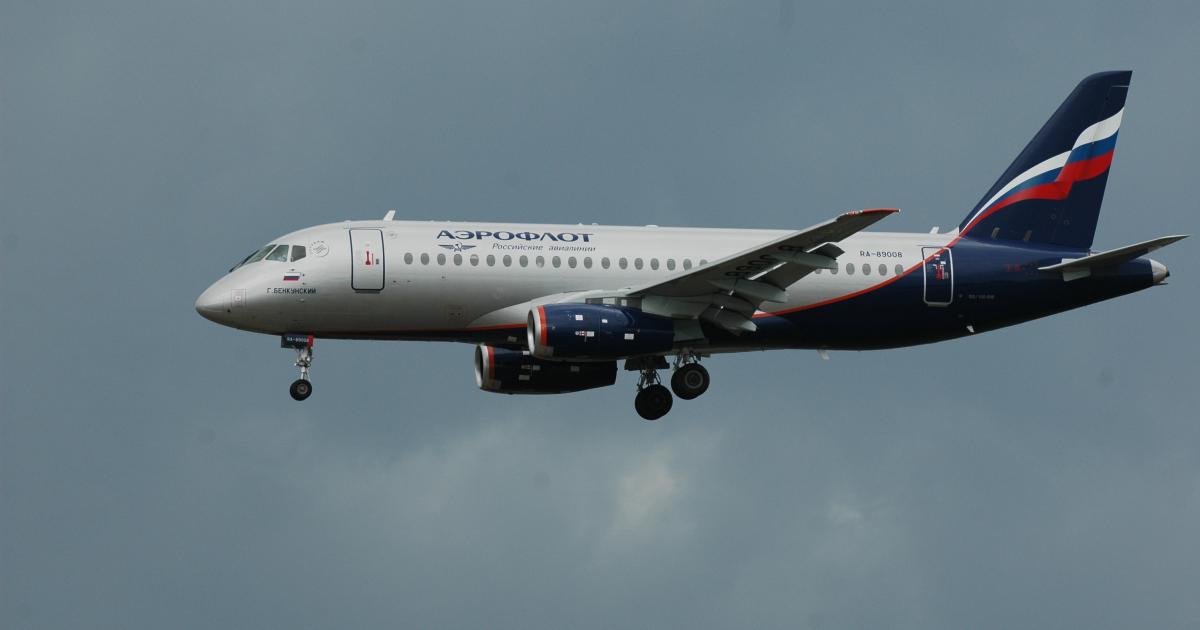 Launch customer Comlux Aviation will be performing the first two cabin completions of the new Sukhoi Business Jet, which is derived from the Superjet SJ100 airliner. (Photo: Vladimir Karnozov)