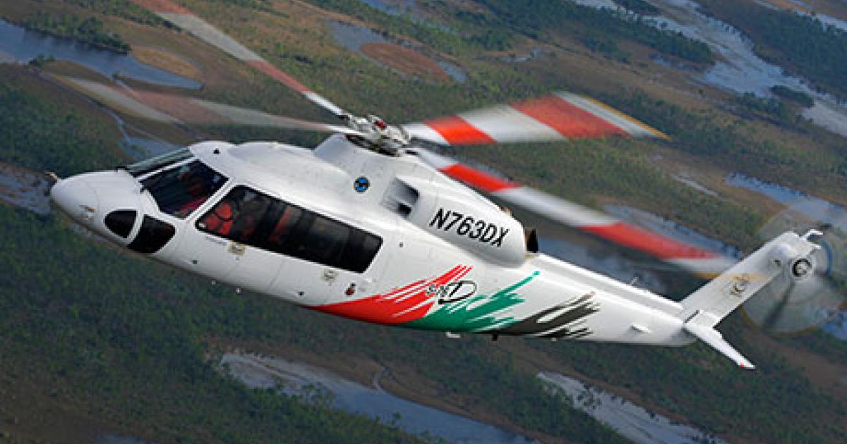 Sikorsky's S-76D is continuing its envelope expansion and is approaching the first customer delivery. As part of the envelope expansion, the medium-twin helicopter's maximum cruising altitude is being nudged 5,000 feet higher to 15,000 feet. Meanwhile, a total of 10 S-76Ds are expected to be in completions by next week.
