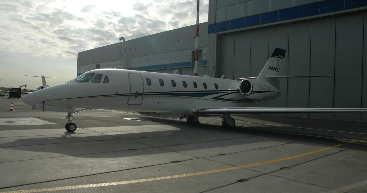 Cessna is displaying a Citation Sovereign at Moscow's Jet Expo show.