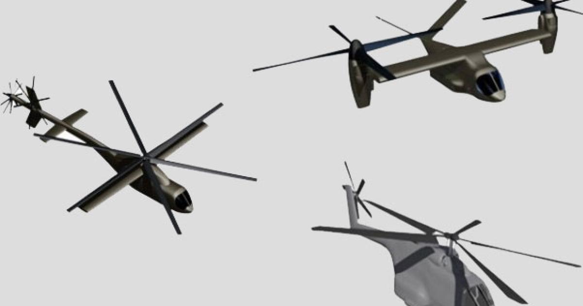 Different configurations are being explored for the U.S. Army’s next-generation Joint Multi-Role (JMR) aircraft, as this graphic illustrates. (Photo: U.S. Army)