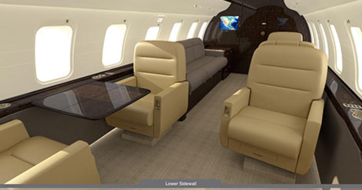 The iDesignJets app from Jet Aviation St. Louis enables customers to choose the color, fabric, design themes and floor plans for the interiors of their jets.