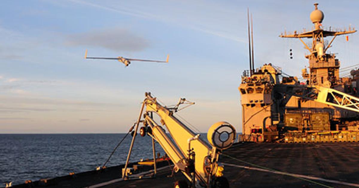 The FAA has authorized ConocoPhillips to use the catapult-launched Insitu ScanEagle to monitor whale migrations and ice floes in the Chukchi Sea. (Photo: Insitu)