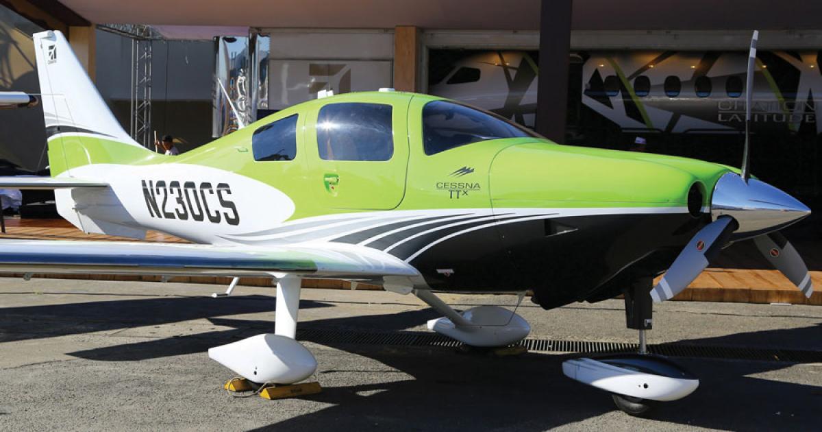 Cessna’s sporty TTx is the fastest certified single-engine fixed-gear airplane in the world. The four-place aircraft combines high performance with a luxurious cabin.