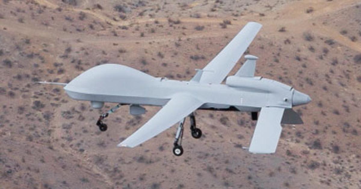 The Improved Gray Eagle UAV made its first flight on July 26 at General Atomics’ facility in El Mirage, California. (Photo: General Atomics)