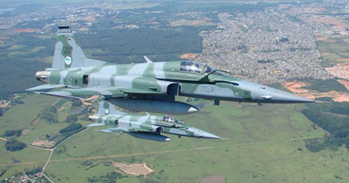 Aging Northrop F-5s will be the frontline fighter in the Brazilian Air Force after it grounds its Mirage 2000s at the end of the year. (Photo: Embraer)