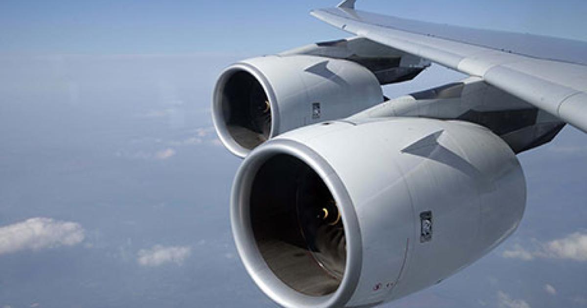 A resolution under debate this week at ICAO’s general assembly could result in a new global market-based mechanism to control carbon-dioxide emissions from aircraft engines that would take effect in 2020. (Photo: Rolls-Royce)