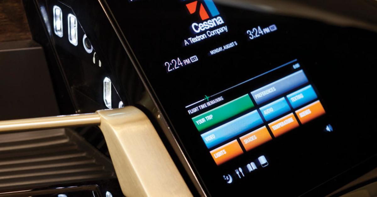 The Clarity cabin management system in new Cessna jets is built on a Heads Up Technologies fiber-optic backbone.