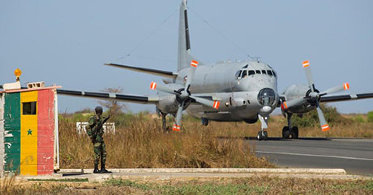 A French navy Atlantique 2 taxis for an operational mission over Mali from its base at Dakar in Senegal. The Atlantique 2 was also used for overland surveillance during the Libya campaign. (Photo: Marine Nationale)