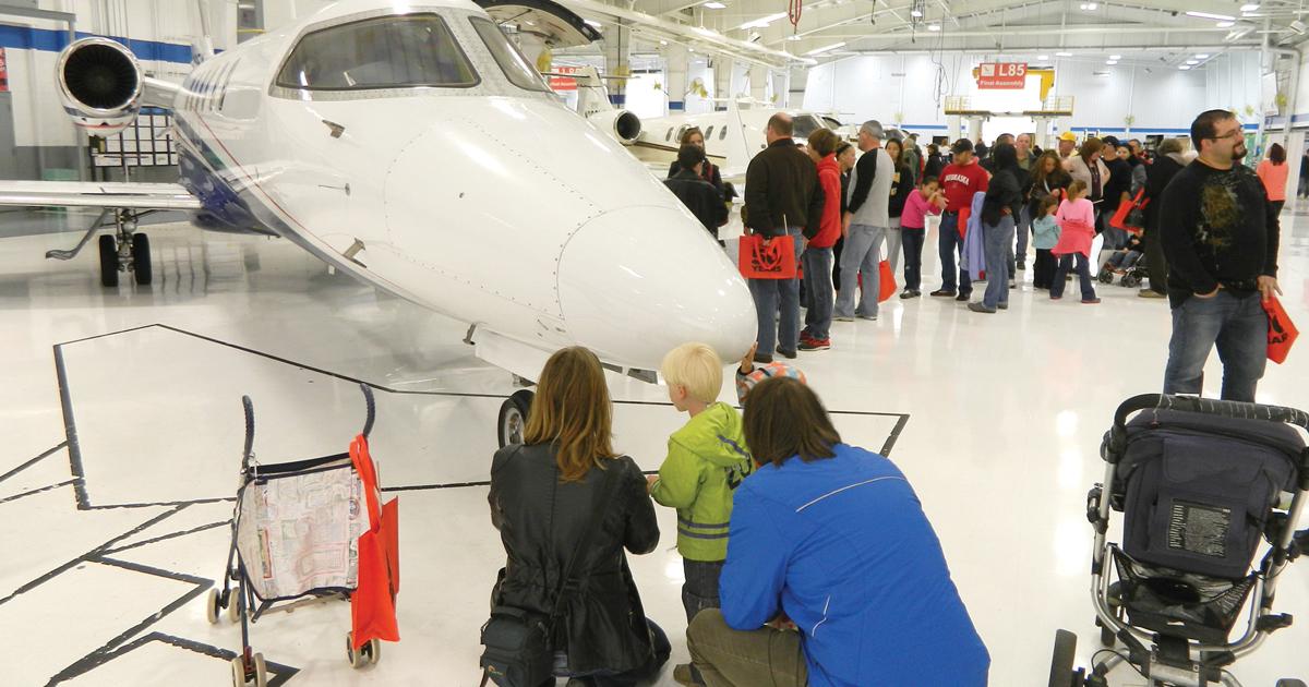 Learjet employees brought their families to the event for an up-close-and-personal look at the fruits of their labors.