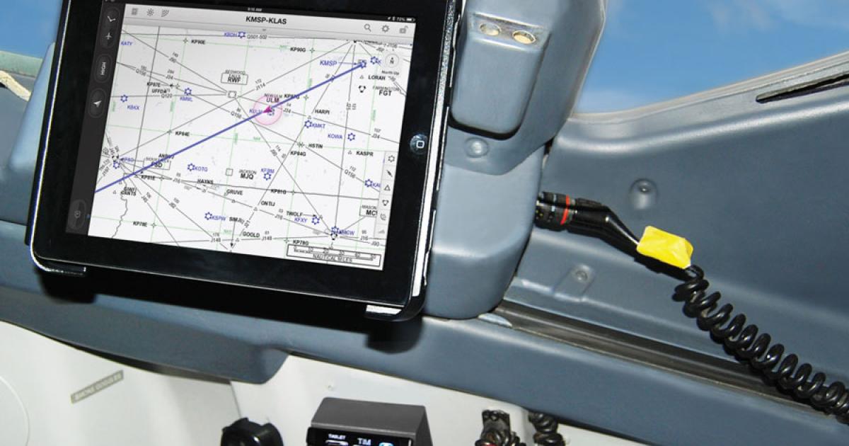 UTC is introducing its Tablet Interface Module, which allows tablet devices to be used as electronic flight bags by connecting to avionics data.