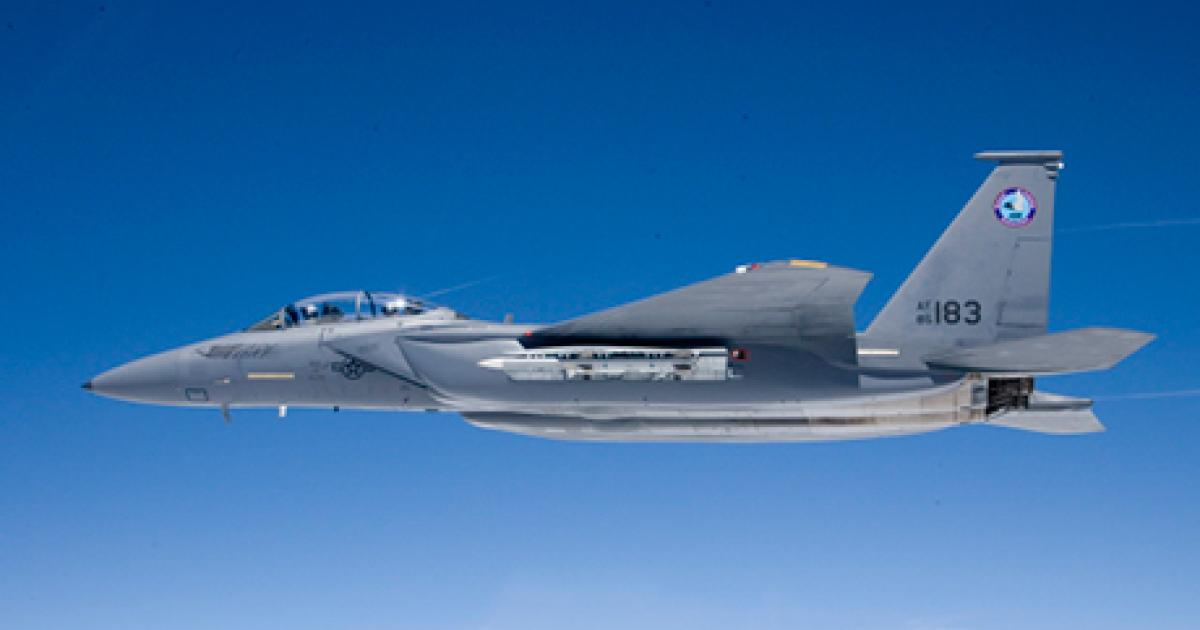 Boeing’s F-15 Silent Eagle demonstrator is shown on its first flight in July 2010. The fighter still makes sense for South Korea, said former U.S. Air Force Gen. Ronald Fogleman. (Photo: Boeing)