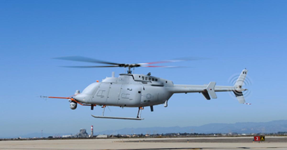 The unmanned MQ-8C Fire Scout logged its first flight at Naval Base Ventura County, Calif., on October 31. (Photo: Alan Radecki) 