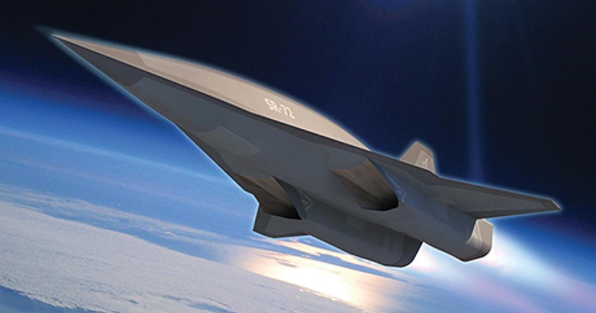 Saying that “speed is the new stealth,” Skunk Works unveiled a hypersonic design using novel engine technology. (Image: Lockheed Martin) 