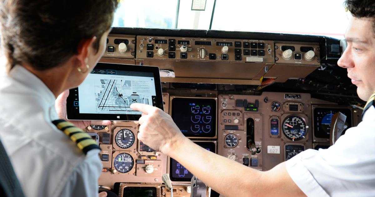 Delta Air Lines plans to distribute 11,000 Microsoft Surface 2 tablets to its pilots and make all of its flight decks ‘paperless’ by the end of next year. (Photo: Microsoft) 