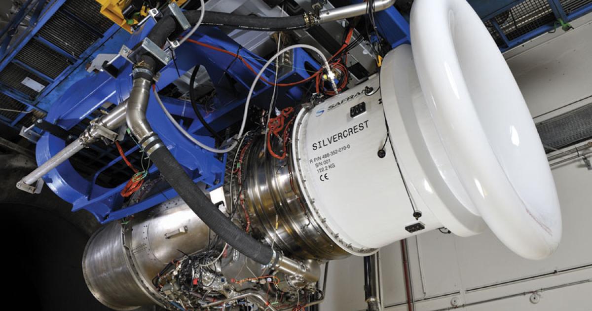 Dassault selected the Snecma Silvercrest to power the 5X. The engine maker has produced several test engines and is testing them at the company’s Villaroche plant near Paris, and at the company’s Istres test cell in the south of France (pictured).