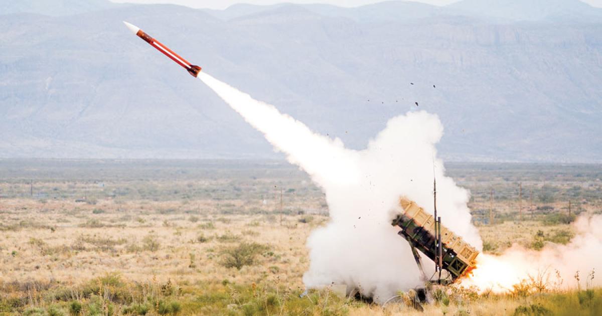 Raytheon’s Patriot system has conducted around 1,000 flight tests in its history. At right, the new Modern Man Station from Raytheon enhances situational awareness for the Patriot operators. The U.S. Army has just ordered this upgrade.