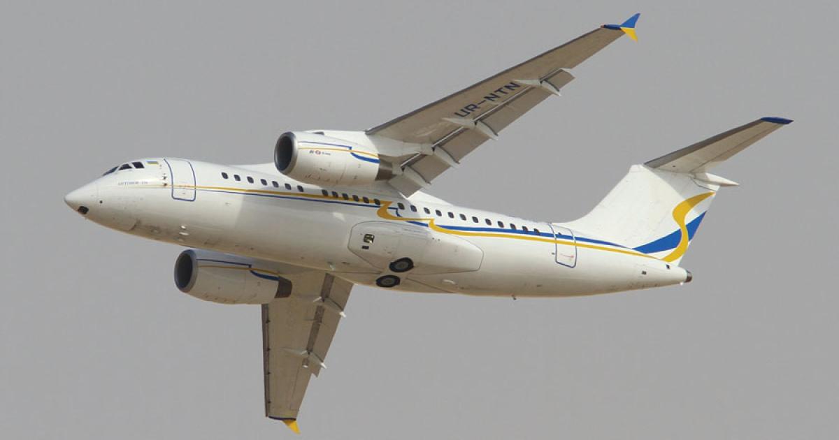 Airlines in the Gulf have five jets to choose from in the Ilyushin Finance Co. (IFC) stable. Among them is the An-148/158, as seen here in Dubai.